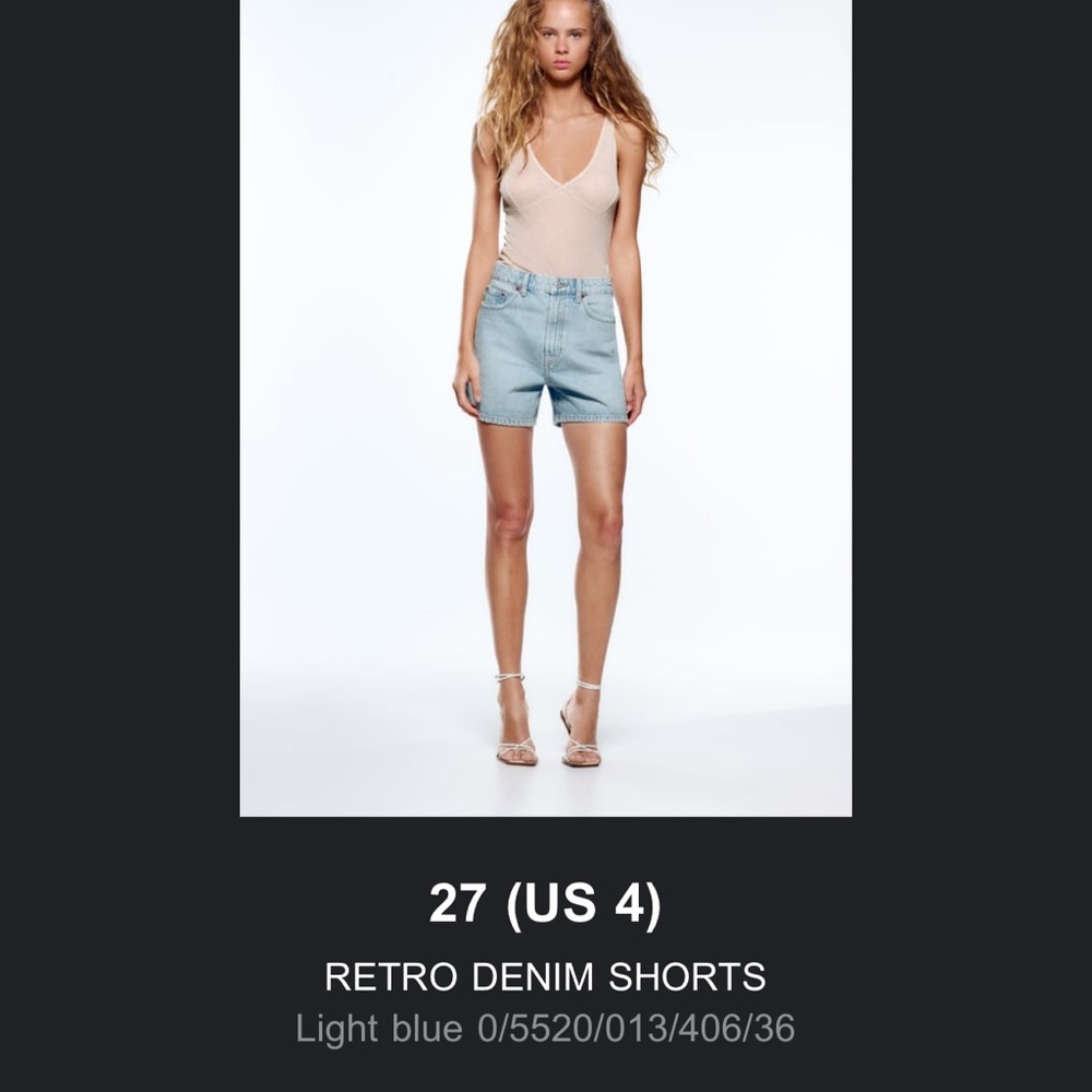 Zara NWT Retro Denim Shorts Size 27 (US 4)